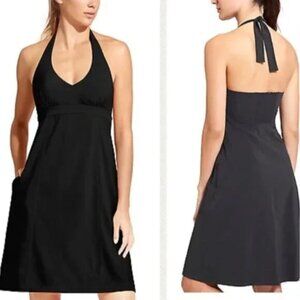 Athleta Pack Anywhere Black Halter Dress